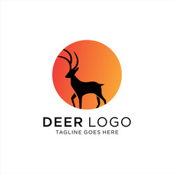 deer sunset logo icon standing lo Vector Image