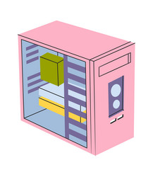 personal computer system unit case vector image