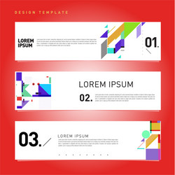 set abstract banner web design template retro vector image