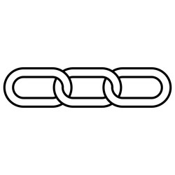 three interlocking chain links connection network vector image