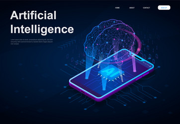 Artificial Intelligence Brain Network vector image