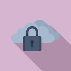 Locked data cloud icon flat computer lock vector