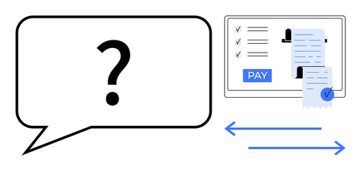 online payment questions and answers with system vector image