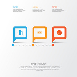 set of graphs diagrams and statistics icons vector image