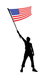 Silhouetted Patriot Vector Image