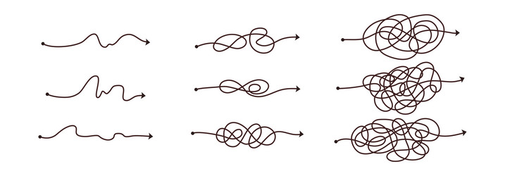 simple line and complex easy way scribble doodle vector image