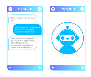 chatbot window with robot icon vector image