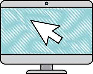computer desktop with arrow mouse vector image