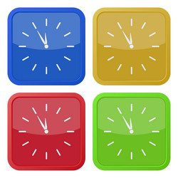 Set of four square icons with last minute clock vector