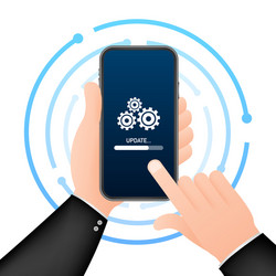 system software update data or synchronize vector image