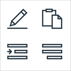 text editor line icons linear set quality vector image