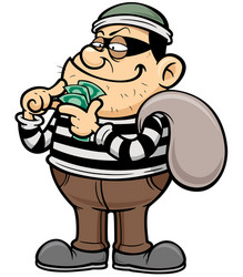 Thief running dog Royalty Free Vector Image - VectorStock