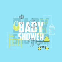 baby shower icons vector