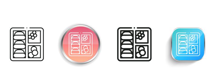 bento icon thin linear regular and button style vector image