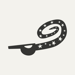 flat in black and white mobile application whistle vector image