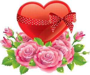 heart in roses vector