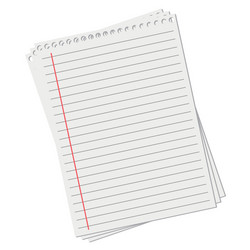 Leaf from a notebook on white background vector