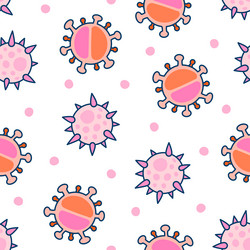 microbes and pathogen seamless pattern vector image