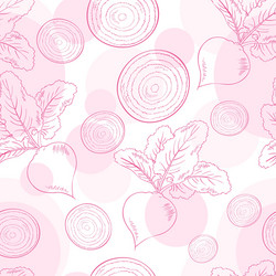 seamless pattern with beet and its slice vector image