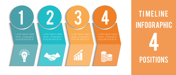 Template for infographic timeline colored vector