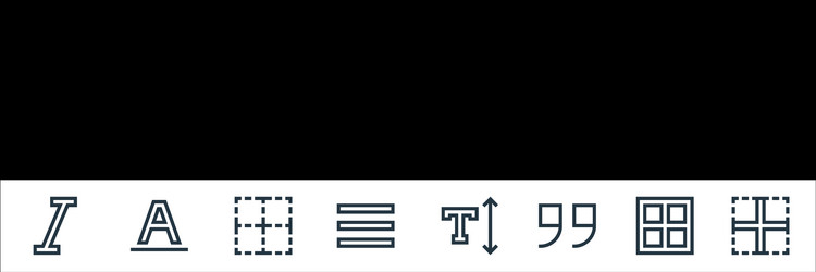 text editor line icons linear set quality vector image