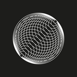 wire sphere form circular net structure black vector image