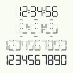 digital clock and numbers vector image