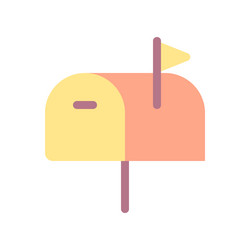 mailbox flat color ui icon vector