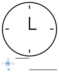 minimalist clock design with abstract elements vector image