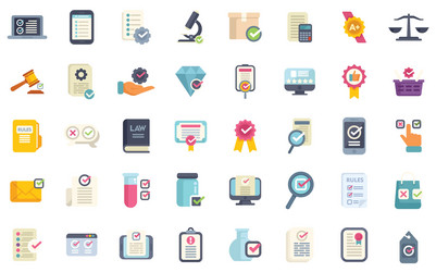 quality control icons showing validation vector image