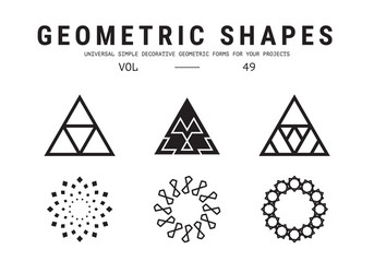 universal geometric shapes set vector