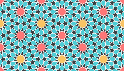 Seamless pattern in authentic arabian style color vector