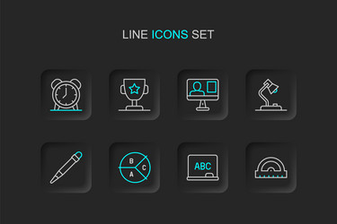 set line protractor grid chalkboard pie chart vector