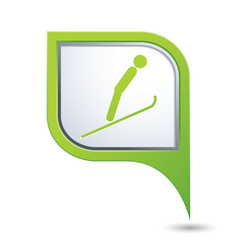 ski springboard icon green map pointer copy vector image