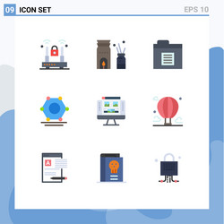 9 universal flat colors set for web and mobile vector image