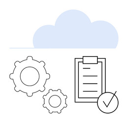 cloud-based workflow management with checklist vector image