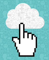 cloud computing cursor icon hand vector image