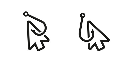 computer cursor icons in simple black vector image
