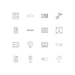 electrical linear thin icons set outlined simple vector image