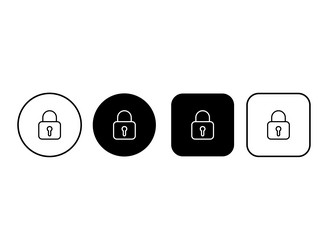 set of buttons with lock icons a collection vector image