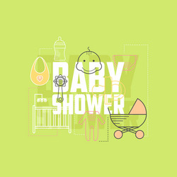 Baby shower icons vector