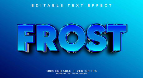 frost 3d text effect with modern style design vector image