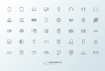 Line art simple icon set for web and applications vector