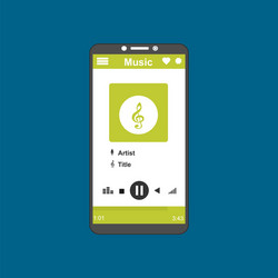 media player application app template with flat vector image