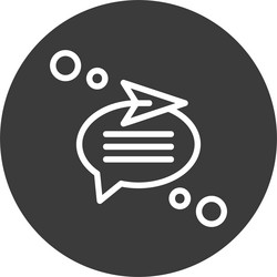 send message line circle style icon design vector image
