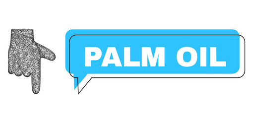 shifted palm oil chat balloon and net hand pointer vector image