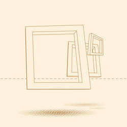 three rectangular 3d frames blueprint vector image
