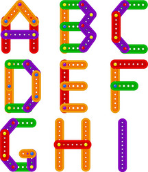 alphabet from constructor a to i vector image