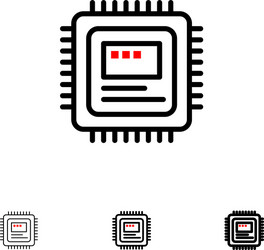 cpu storage computer hardware bold and thin black vector image