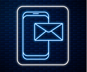 glowing neon line mobile and envelope new message vector image